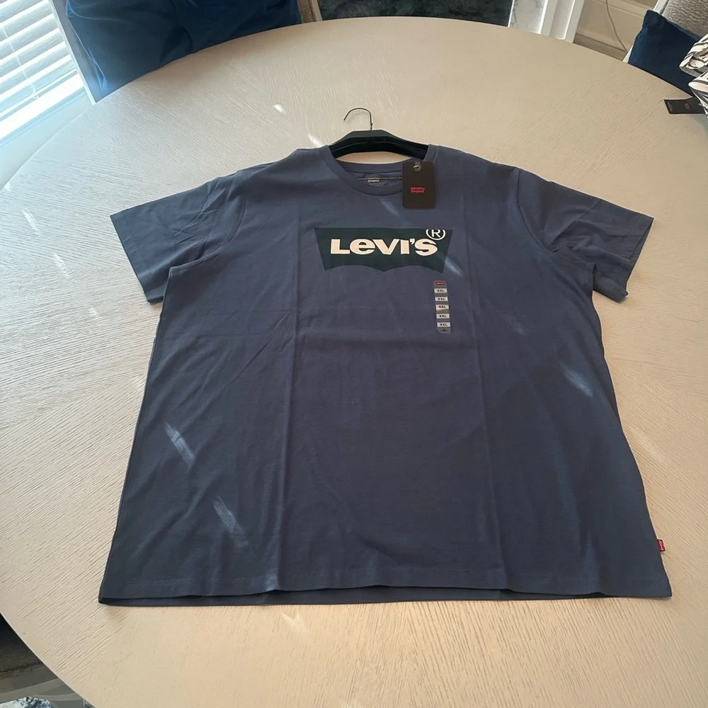 Levi’s Batwing Logo Graphic T-Shirt XXL Blue Green Short Sleeve NWT